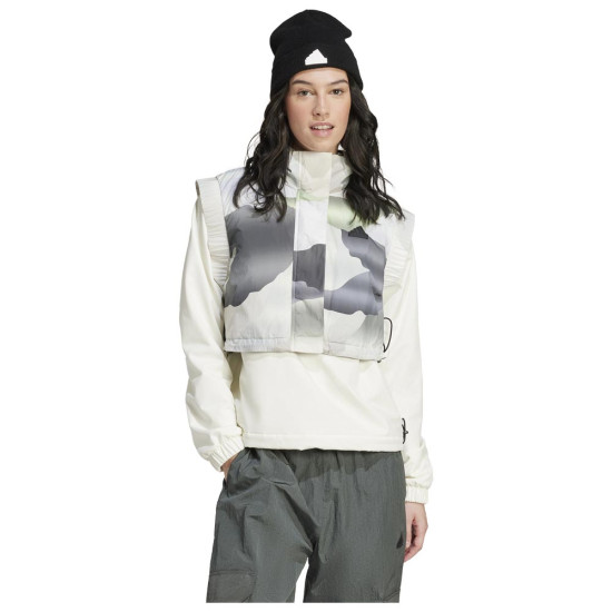 Adidas Γυναικείο αμάνικο μπουφάν City Escape Camo Print Crop Vest
